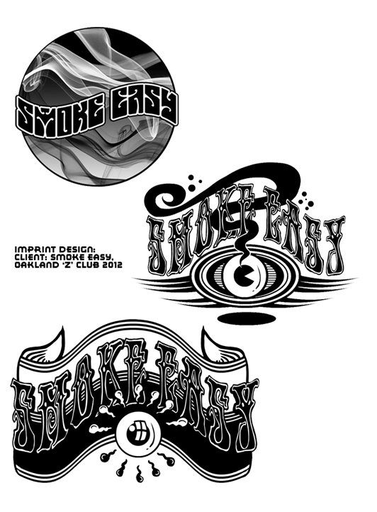 SMOKE EASY, Oakland, CA Measure Z Cannabis Club Logo's Designed by Bruce Hilvitz